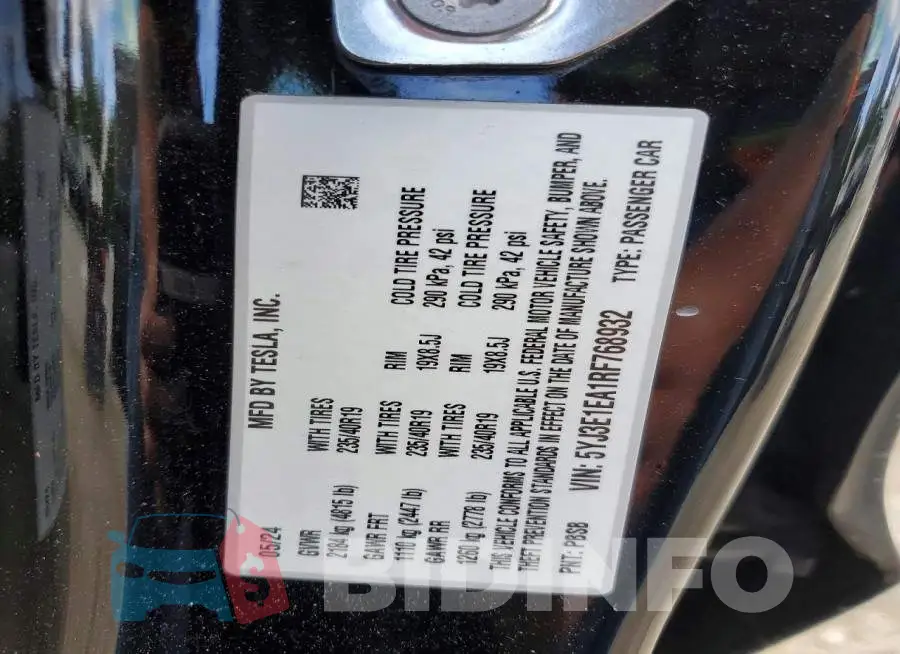 5YJ3E1EA1RF768932 Photo# 13