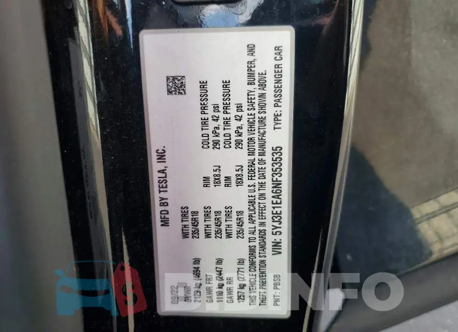 5YJ3E1EA6NF353535 Photo# 12