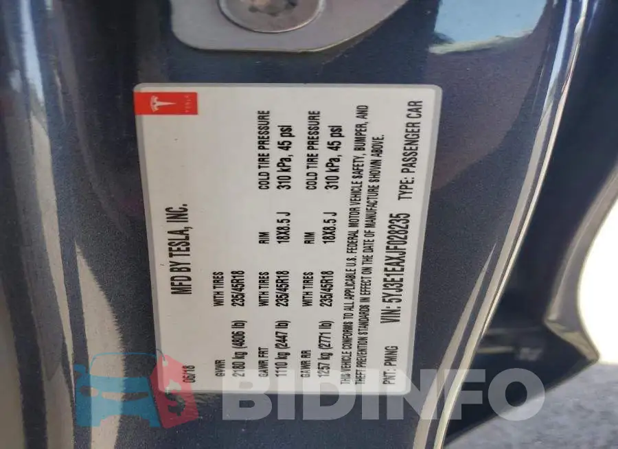 5YJ3E1EAXJF028235 Photo# 12