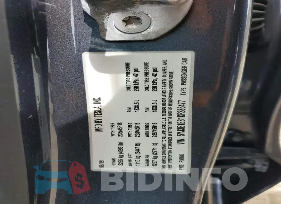 5YJ3E1EB1KF386477 Photo# 12