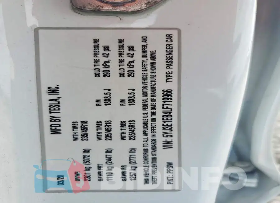 5YJ3E1EB4LF719966 Photo# 12