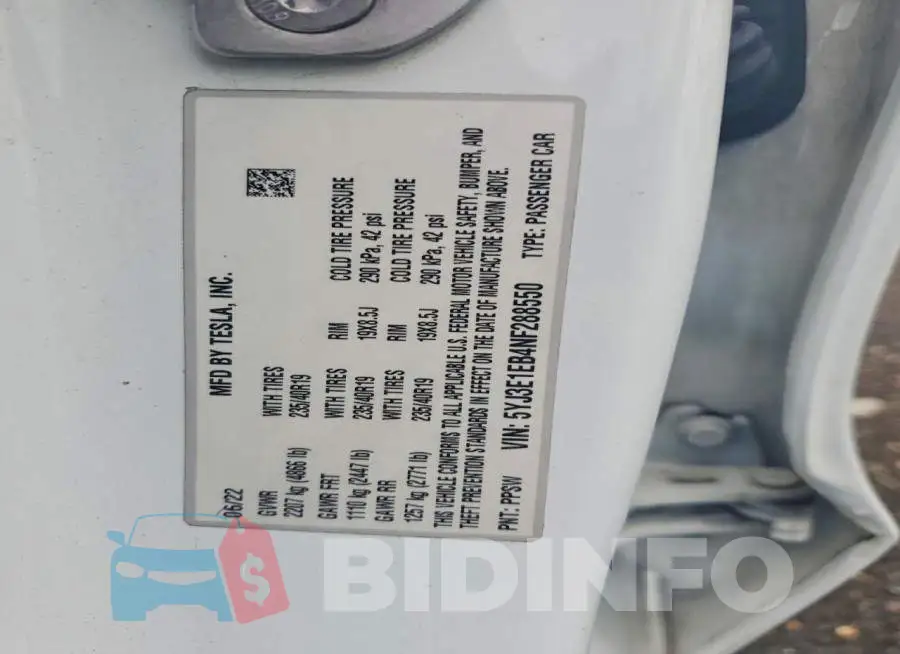 5YJ3E1EB4NF288550 Photo# 12