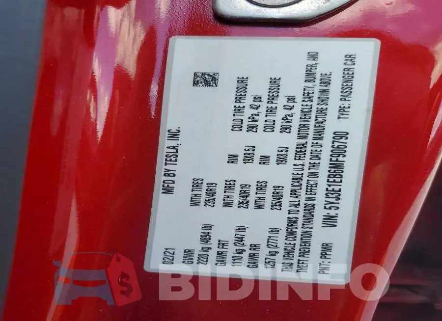 5YJ3E1EB6MF906790 Photo# 12