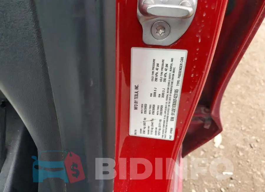 5YJ3E1EBXKF423185 Photo# 12
