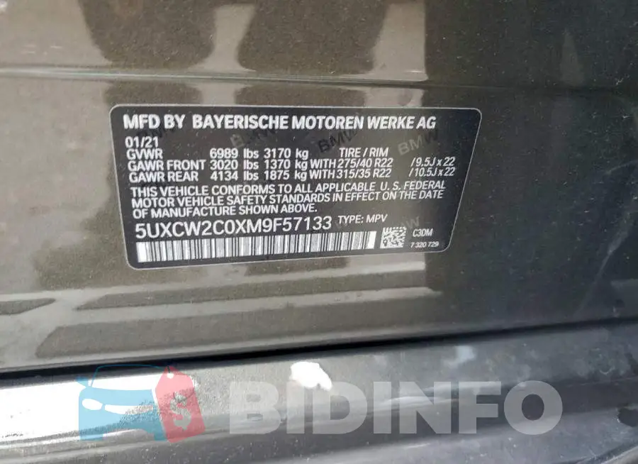 5UXCW2C0XM9F57133 Photo# 14