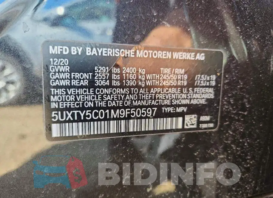 5UXTY5C01M9F50597 Photo# 12