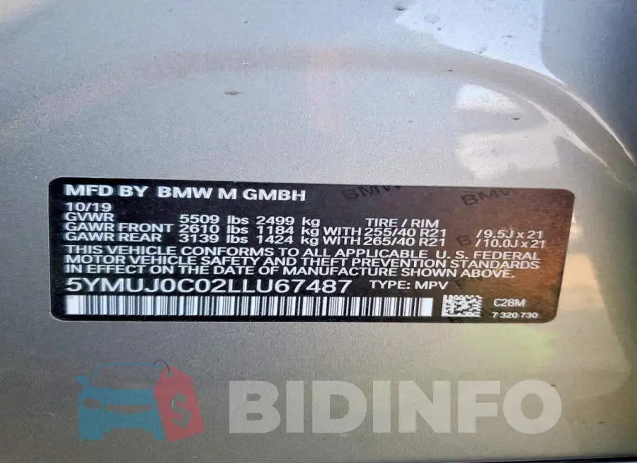 5YMUJ0C02LLU67487 Photo# 12