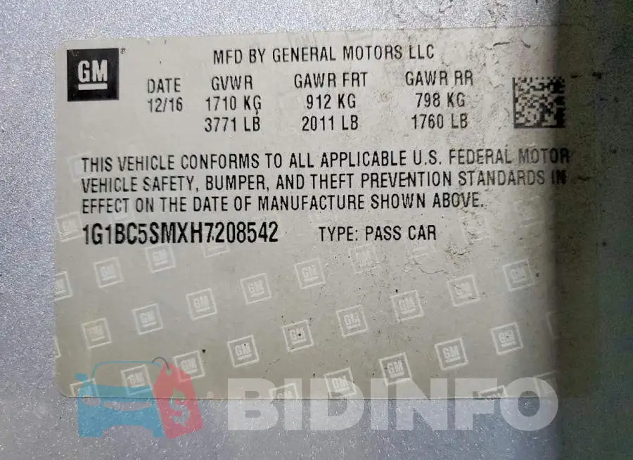 1G1BC5SMXH7208542 Photo# 13