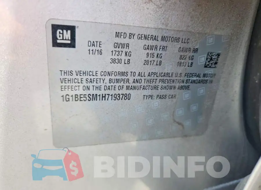 1G1BE5SM1H7193780 Photo# 12