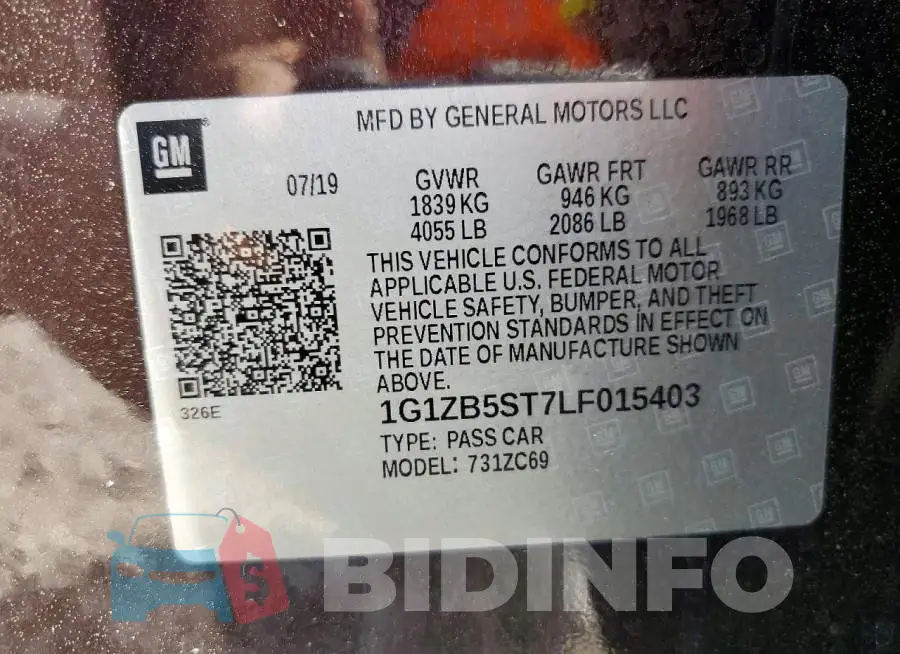 1G1ZB5ST7LF015403 Photo# 12