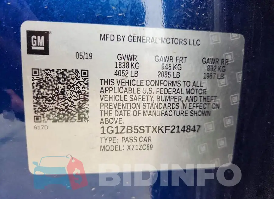 1G1ZB5STXKF214847 Photo# 12