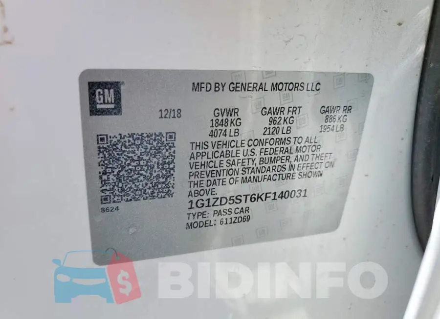 1G1ZD5ST6KF140031 Photo# 12