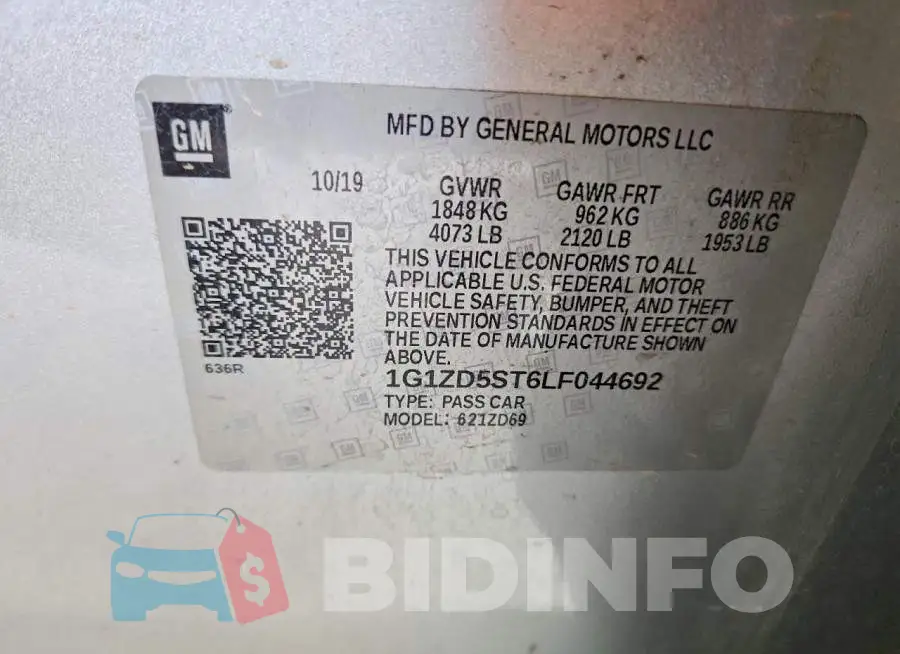 1G1ZD5ST6LF044692 Photo# 12