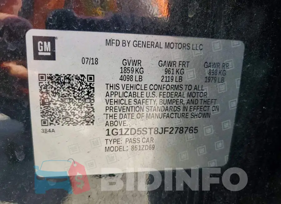1G1ZD5ST8JF278765 Photo# 12