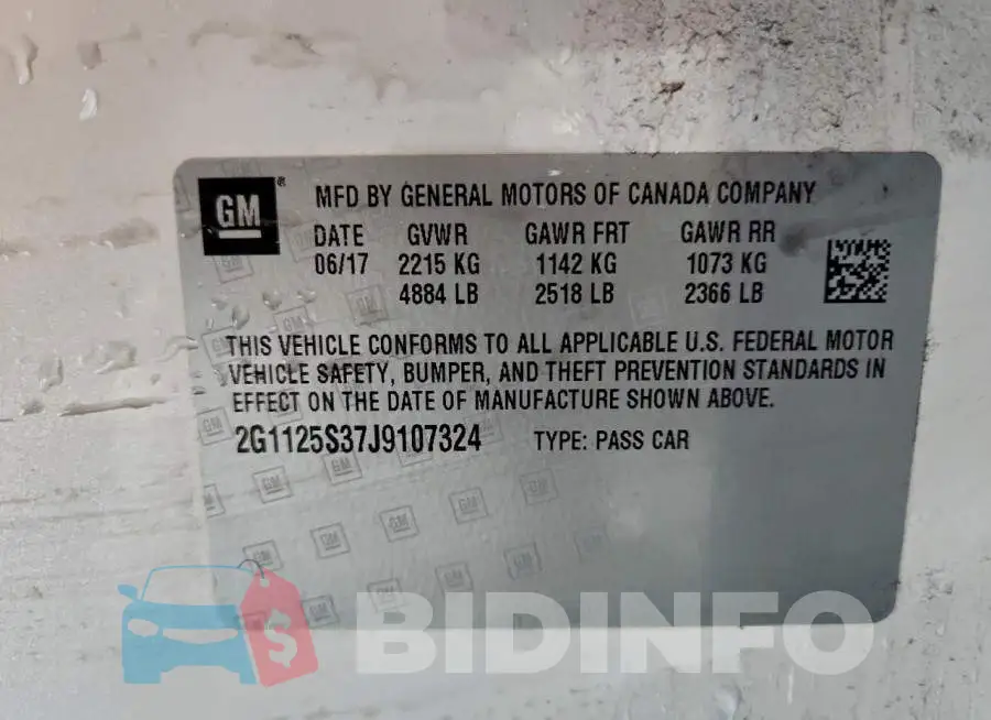 2G1125S37J9107324 Photo# 12