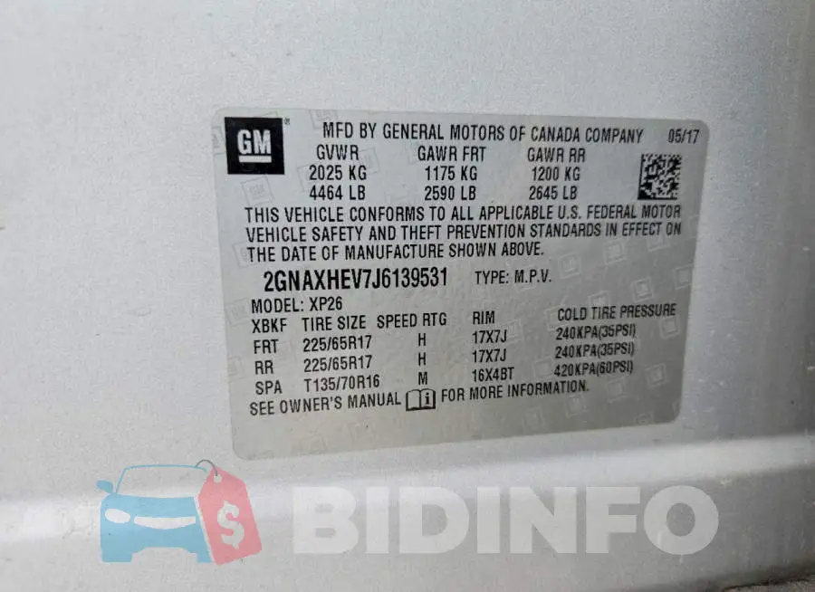 2GNAXHEV7J6139531 Photo# 13