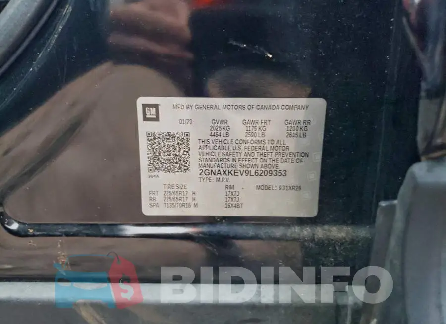 2GNAXKEV9L6209353 Photo# 13
