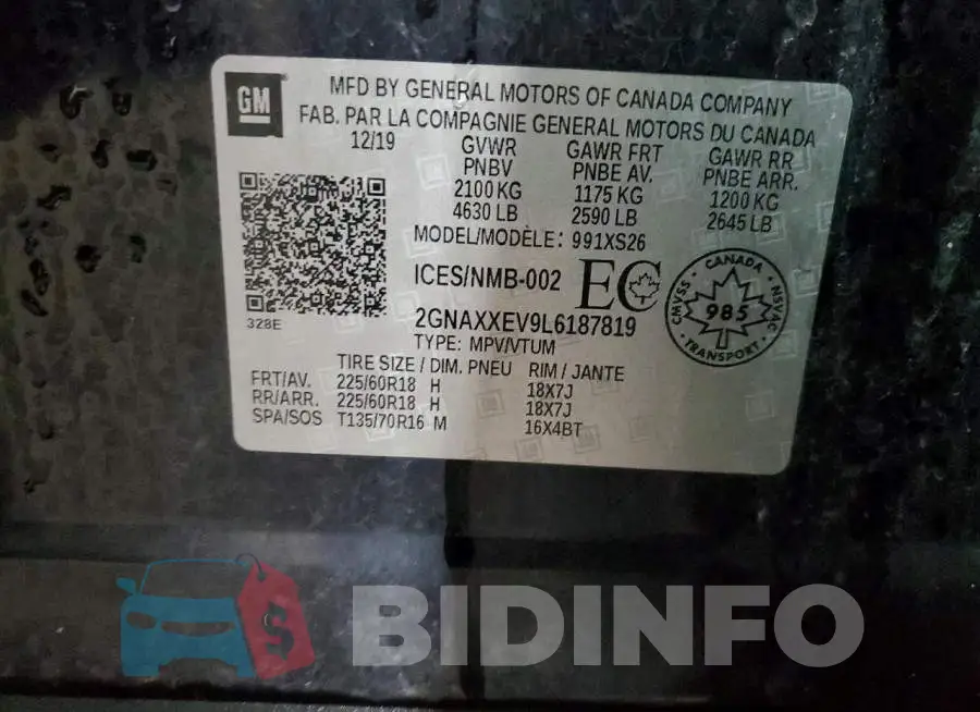 2GNAXXEV9L6187819 Photo# 13