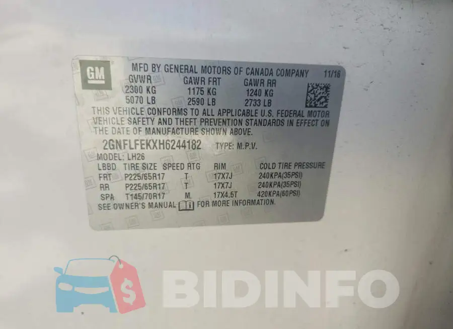 2GNFLFEKXH6244182 Photo# 12