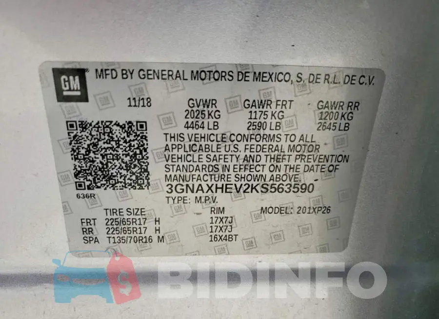 3GNAXHEV2KS563590 Photo# 13