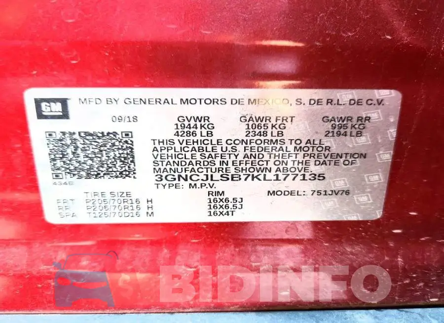 3GNCJLSB7KL177135 Photo# 13