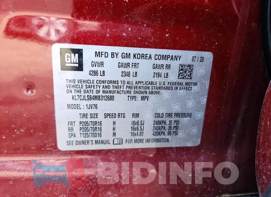 KL7CJLSB4MB312680 Photo# 13