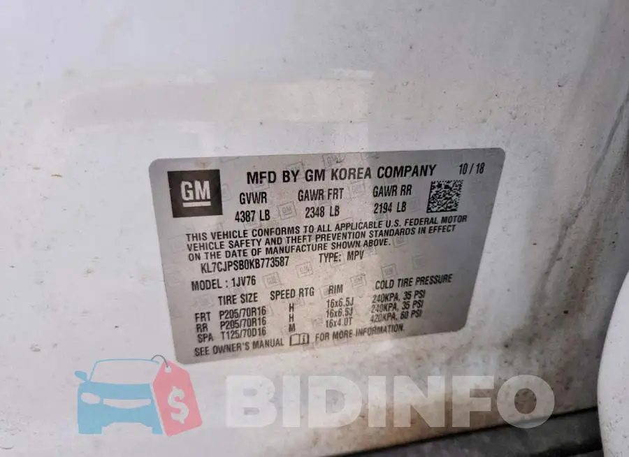 KL7CJPSB0KB773587 Photo# 12