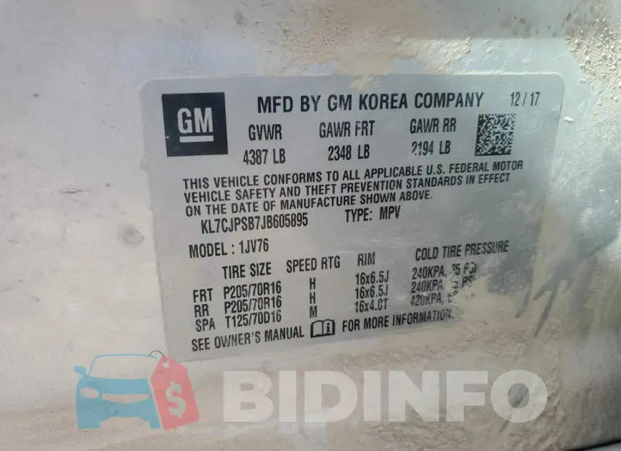 KL7CJPSB7JB605895 Photo# 13