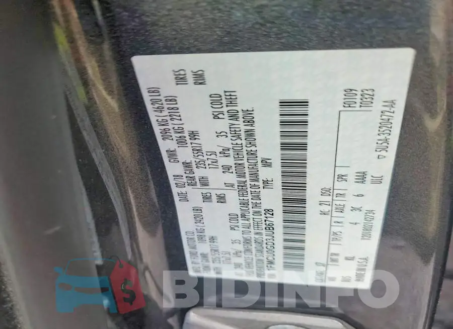 1FMCU0GD3JUB67128 Photo# 13
