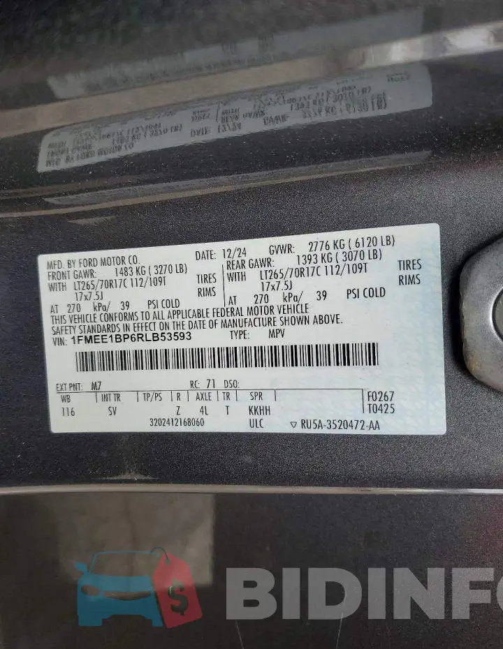 1FMEE1BP6RLB53593 Photo# 13