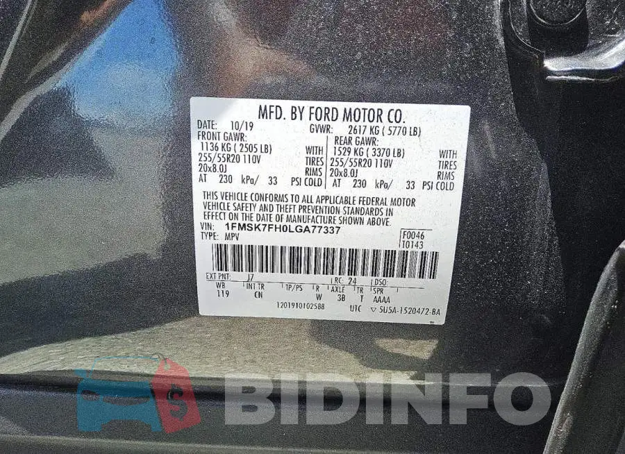 1FMSK7FH0LGA77337 Photo# 13