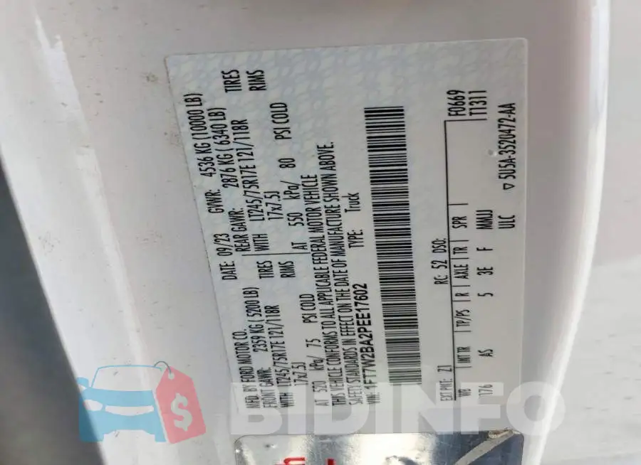 1FT7W2BA2PEE17602 Photo# 12