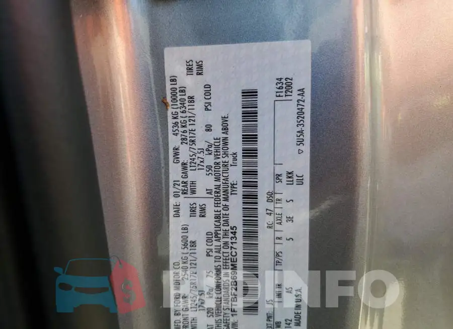 1FTBF2B69MEC71345 Photo# 12