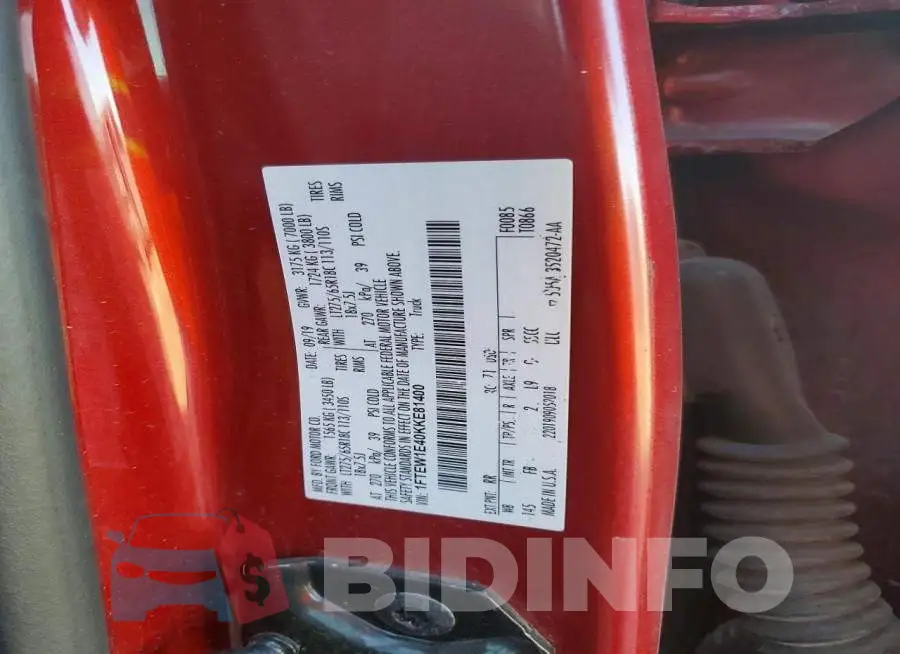 1FTEW1E40KKE81400 Photo# 12