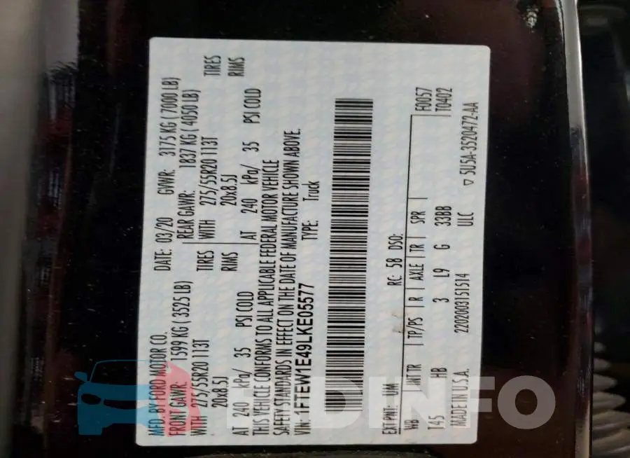 1FTEW1E49LKE05577 Photo# 12