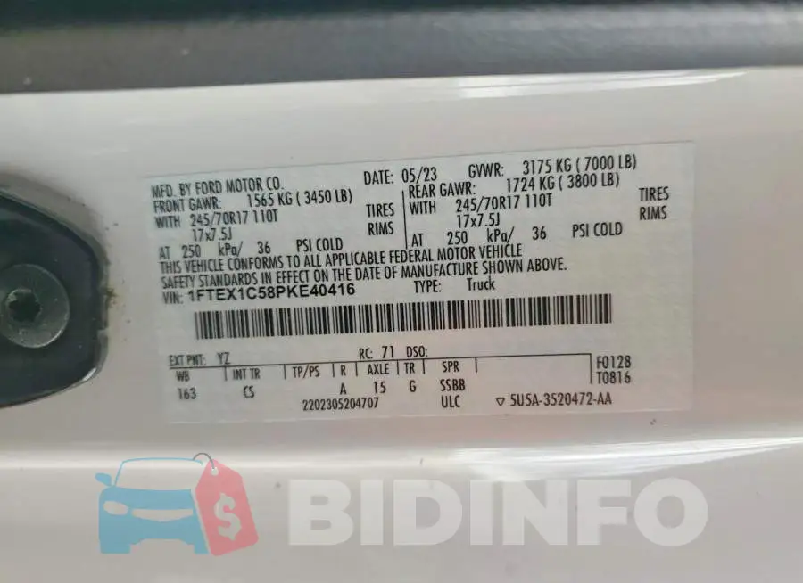1FTEX1C58PKE40416 Photo# 12