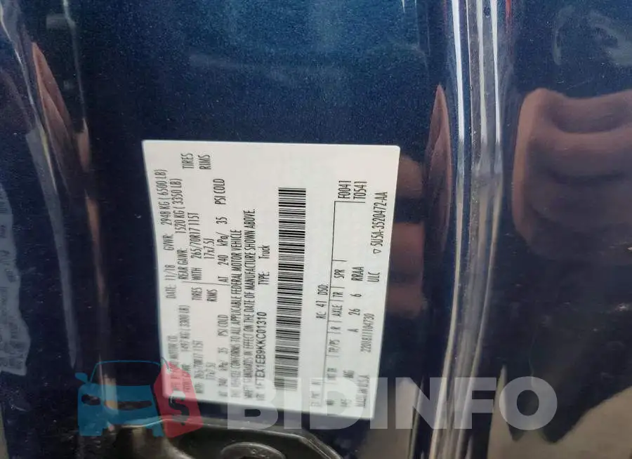 1FTEX1EB9KKC01310 Photo# 12