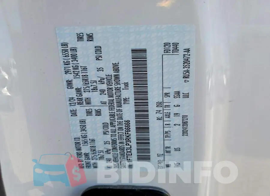 1FTEX3LP3RKF66666 Photo# 12