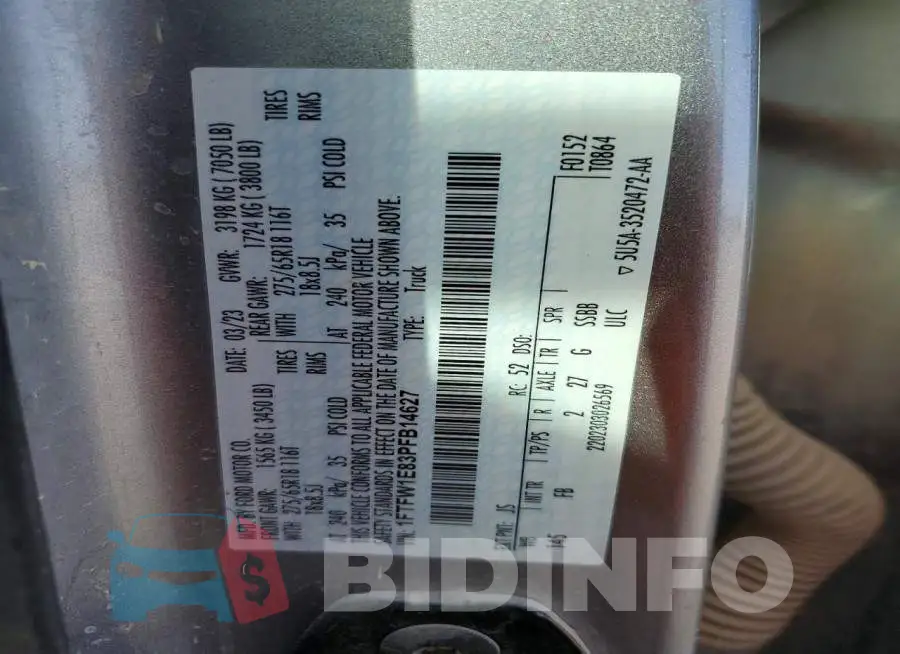 1FTFW1E83PFB14627 Photo# 12