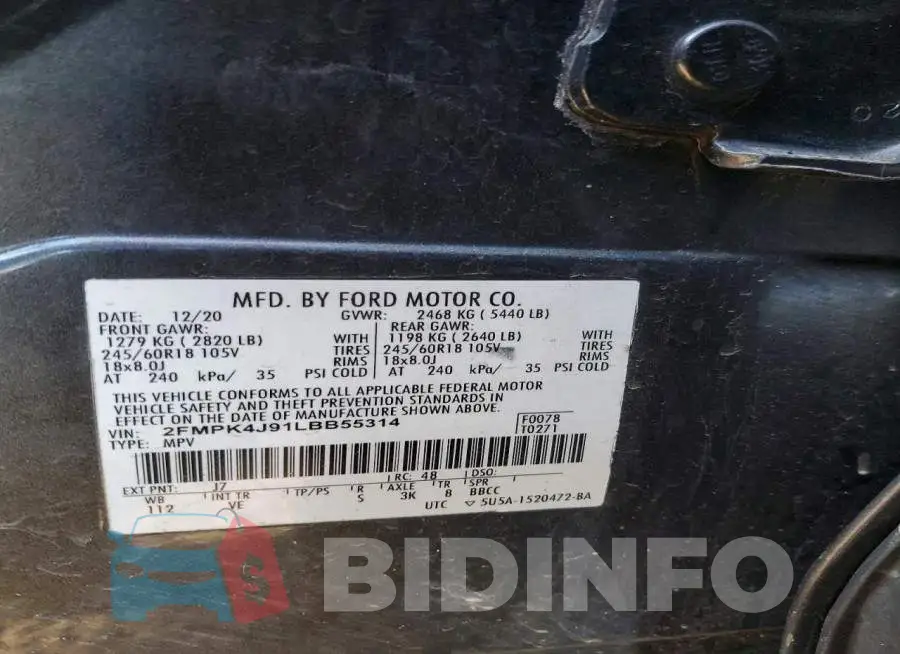 2FMPK4J91LBB55314 Photo# 14