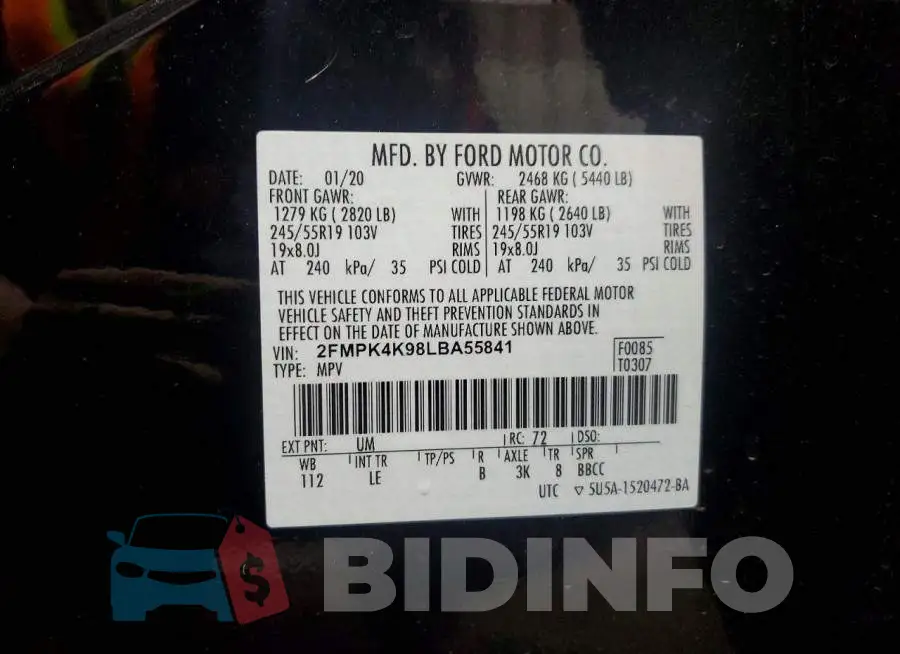 2FMPK4K98LBA55841 Photo# 13