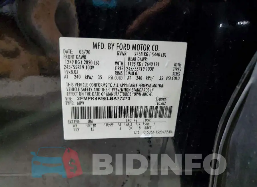 2FMPK4K98LBA77273 Photo# 13