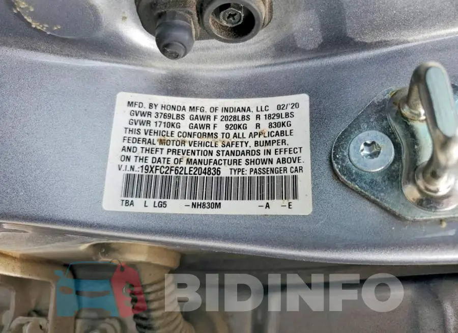 19XFC2F62LE204836 Photo# 12