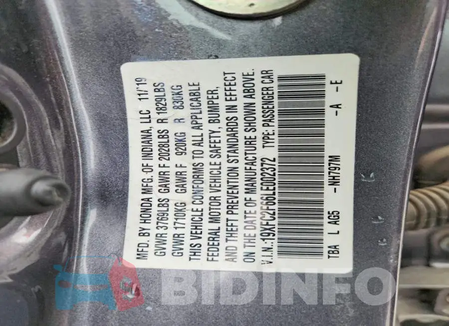 19XFC2F66LE002372 Photo# 12