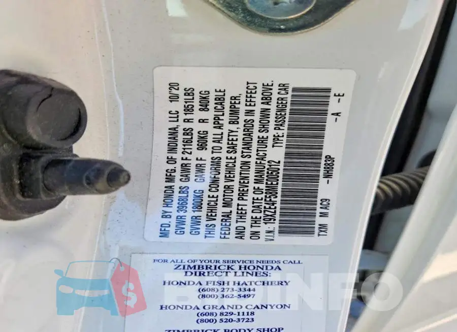 19XZE4F58ME005012 Photo# 12
