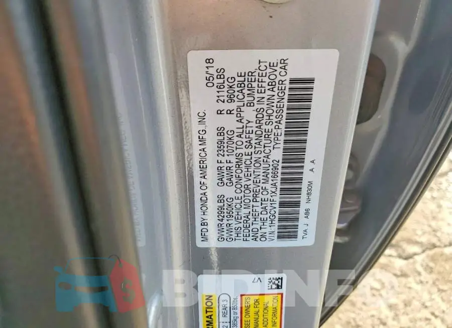 1HGCV1F1XJA166902 Photo# 12