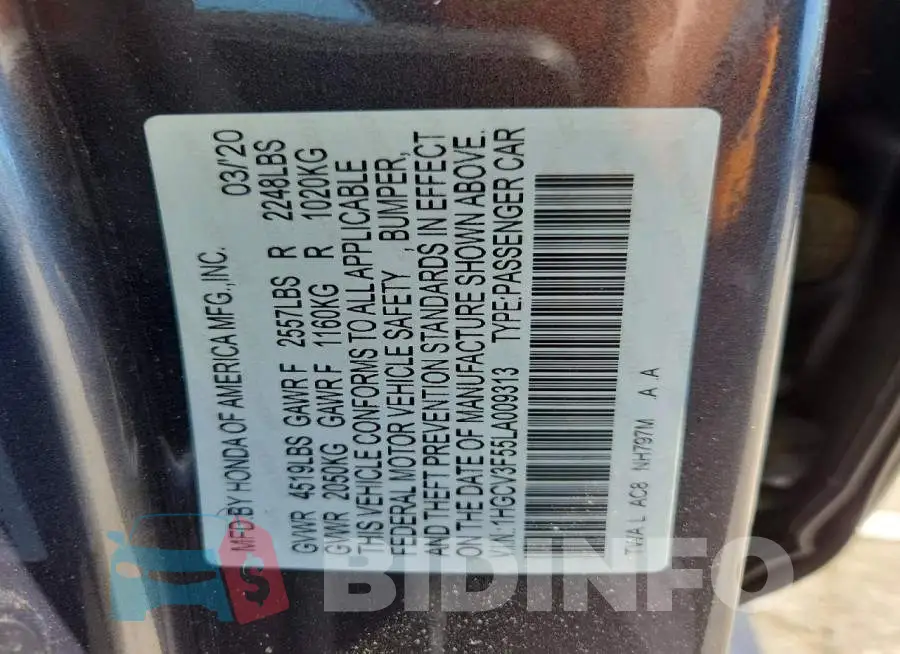 1HGCV3F55LA009313 Photo# 12