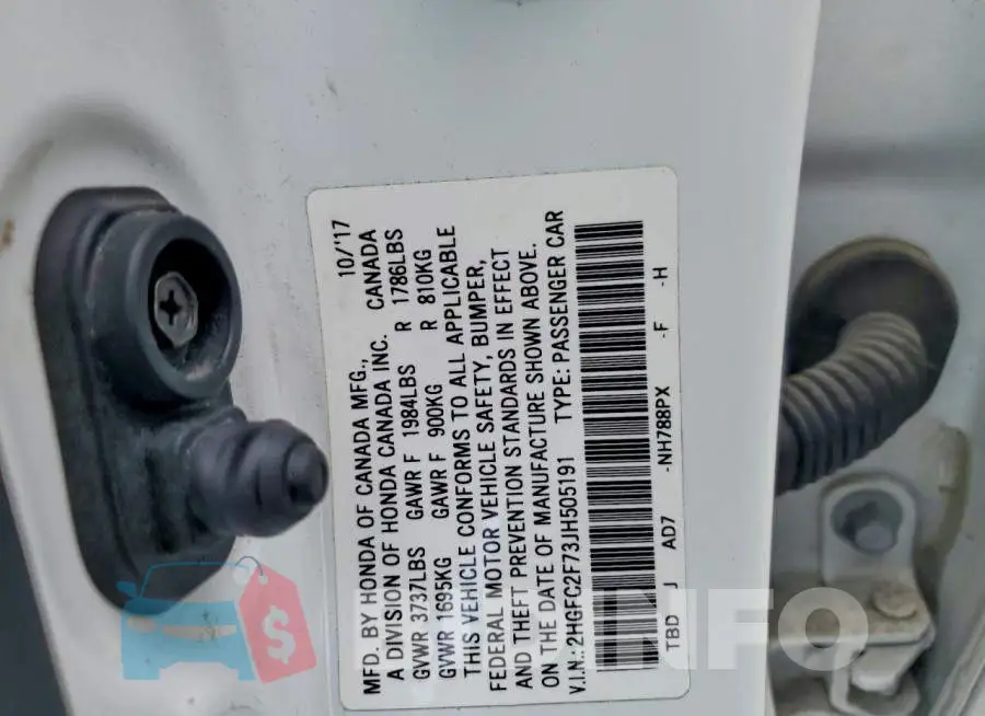 2HGFC2F73JH505191 Photo# 12