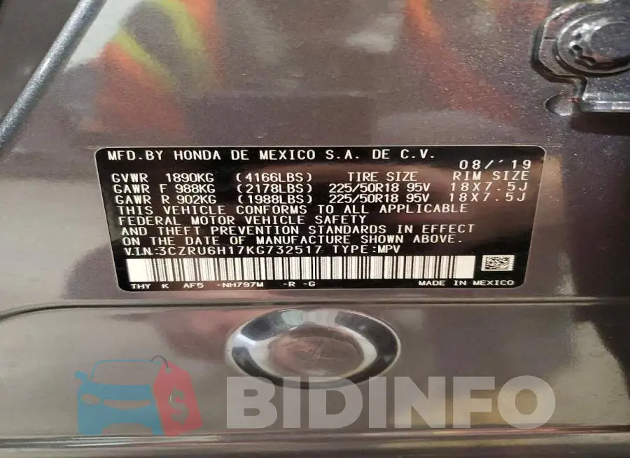 3CZRU6H17KG732517 Photo# 14