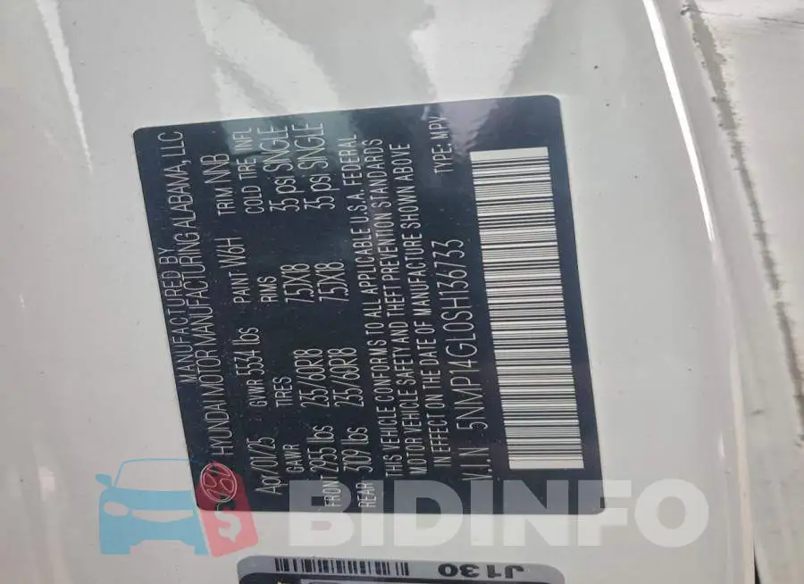 5NMP14GL0SH136733 Photo# 13